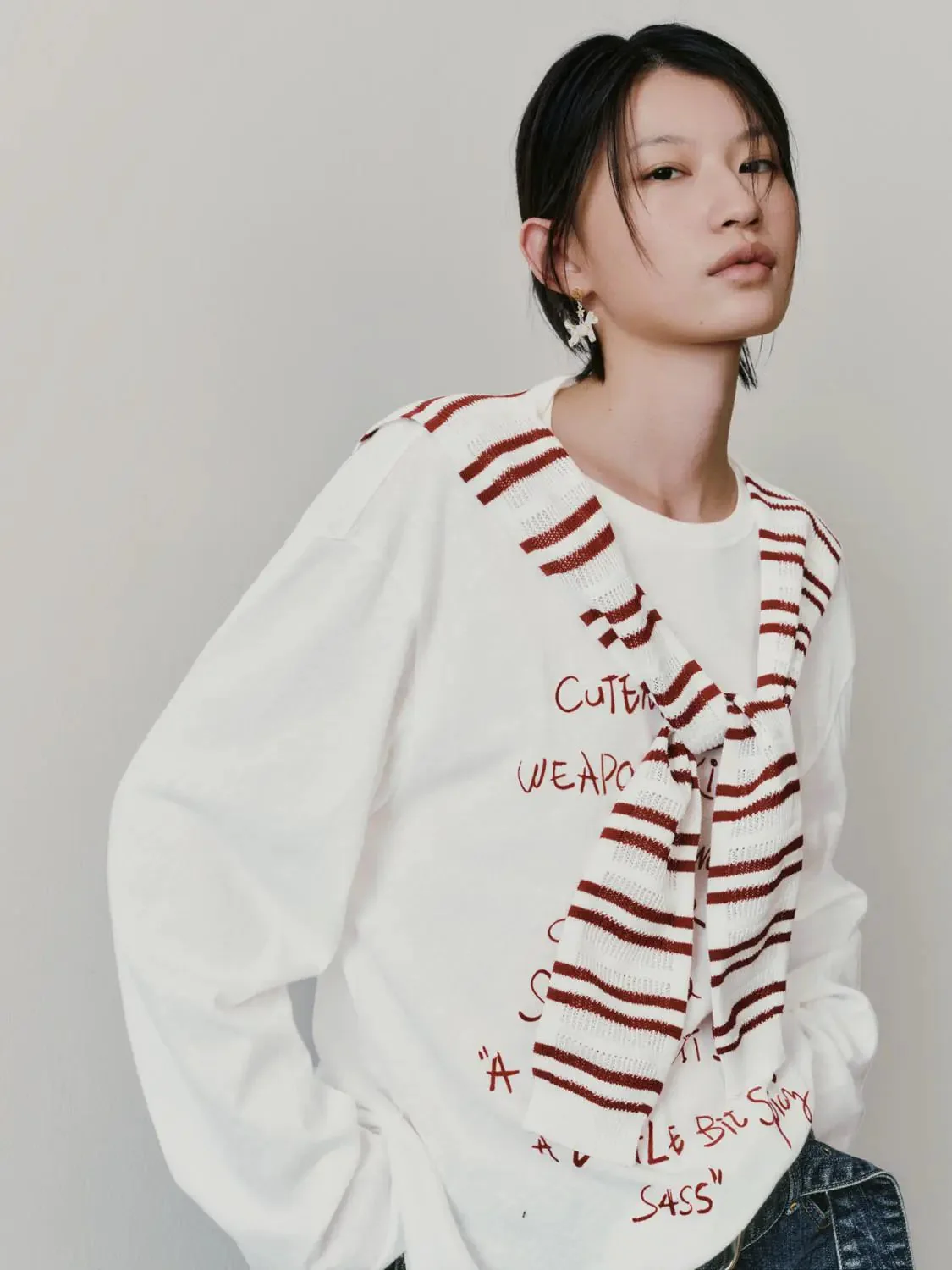 15805-contrast-striped-shawl-detail-cotton-t-shirt-2.webp Contrast Striped Shawl Detail Cotton T Shirt