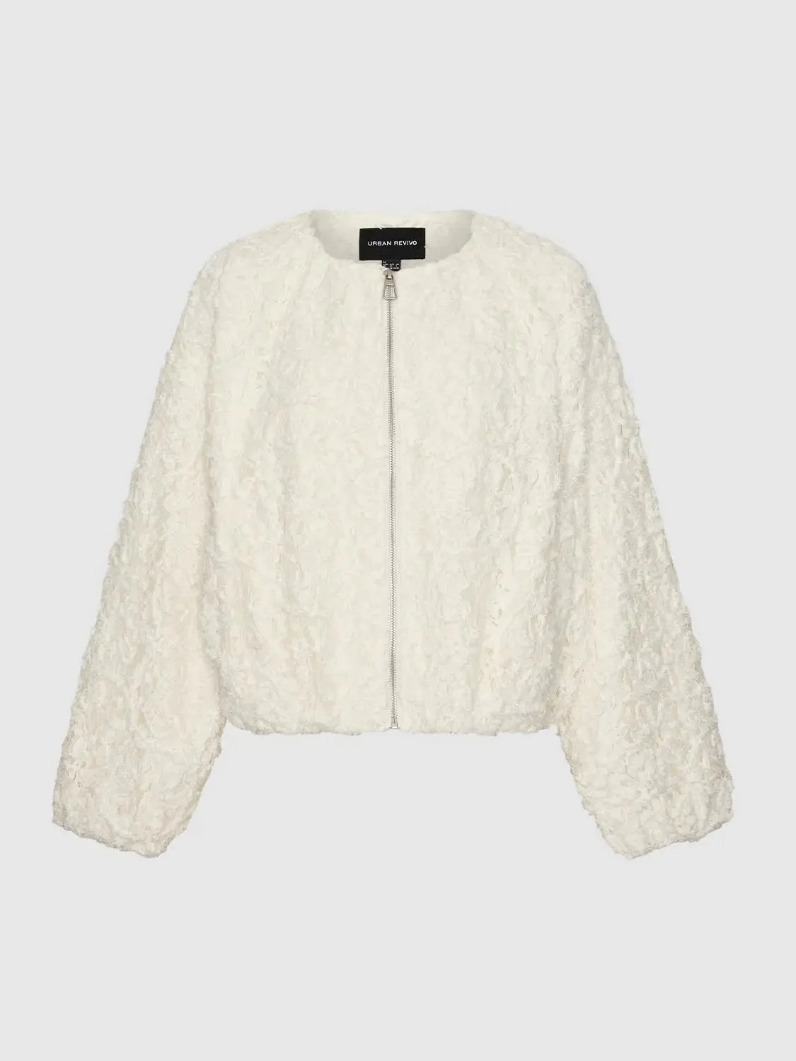 15827-fluffy-crew-neck-zip-up-jackets-1.webp Fluffy Crew Neck Zip Up Jackets