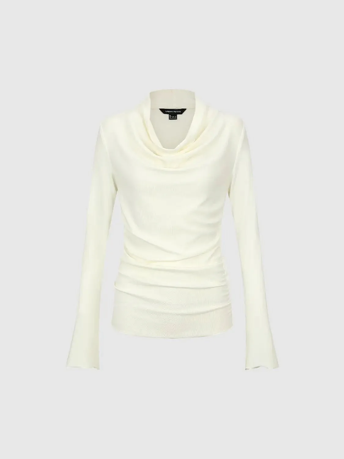 15832-viscose-cotton-blend-mock-neck-ruched-long-sleeve-t-shirt-7.webp Viscose Cotton Blend Mock Neck Ruched Long Sleeve T Shirt