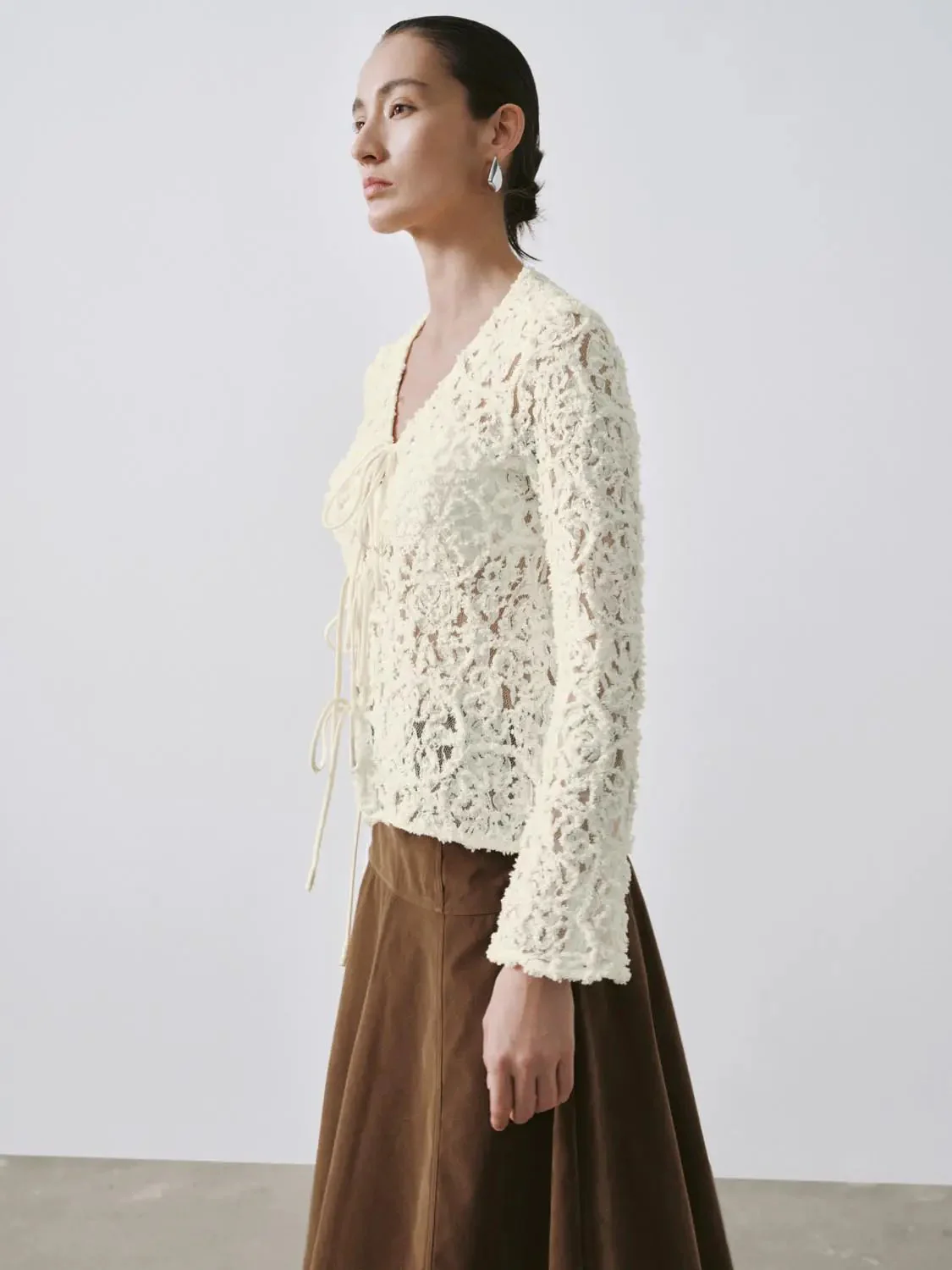 15838-v-neck-laced-tie-front-shirts-2.webp V-Neck Laced Tie Front Shirts
