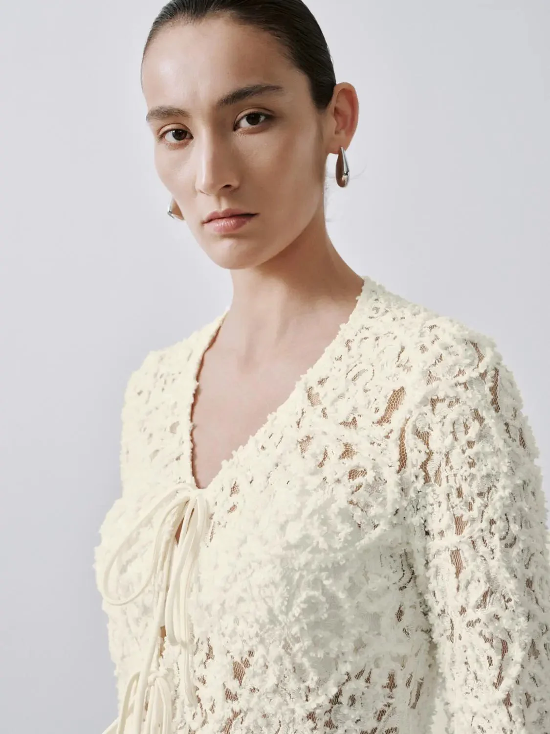 15838-v-neck-laced-tie-front-shirts-3.webp V-Neck Laced Tie Front Shirts
