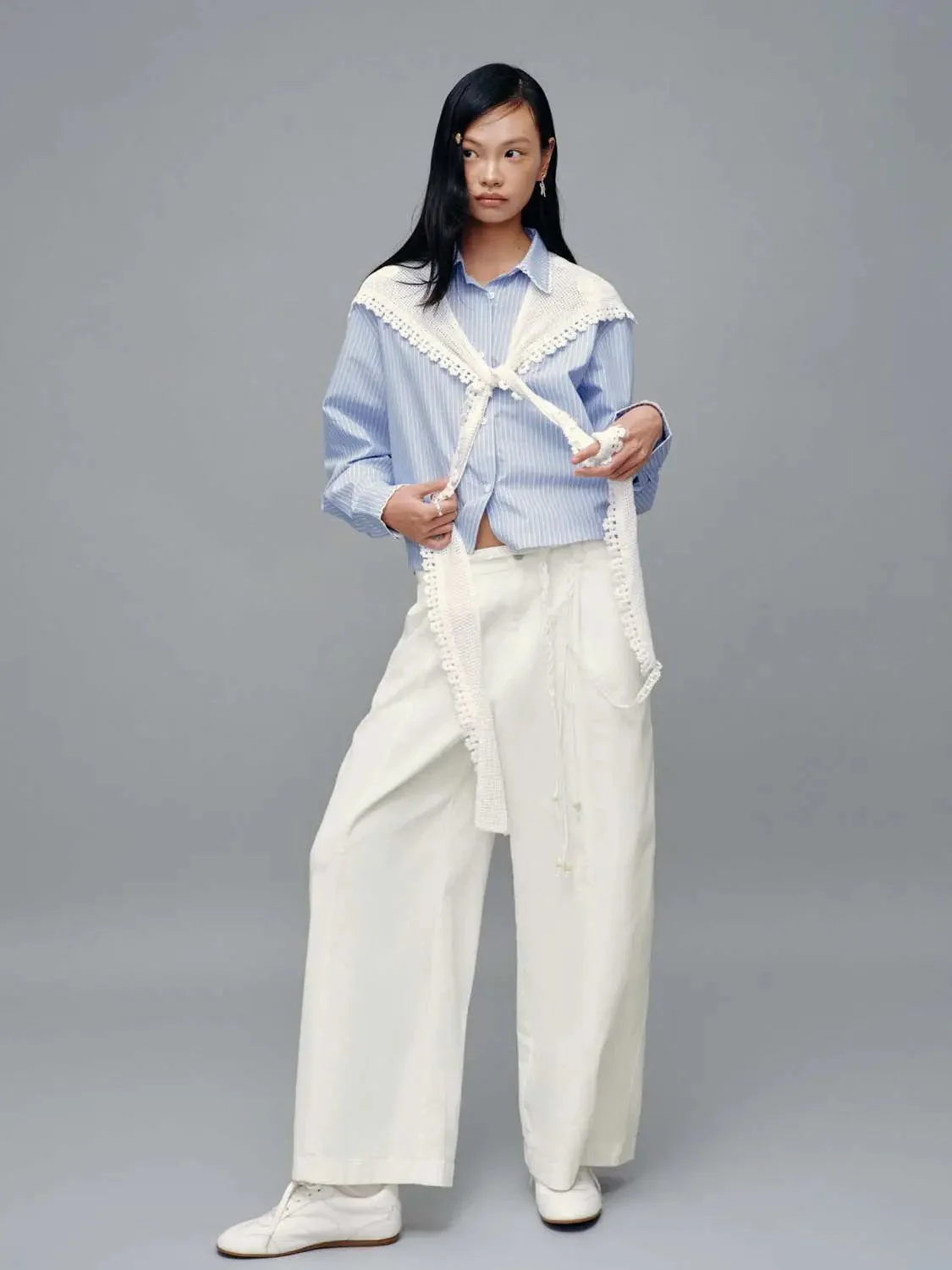 15888-cotton-blend-string-detail-wide-leg-pants-4.webp Cotton Blend String Detail Wide Leg Pants