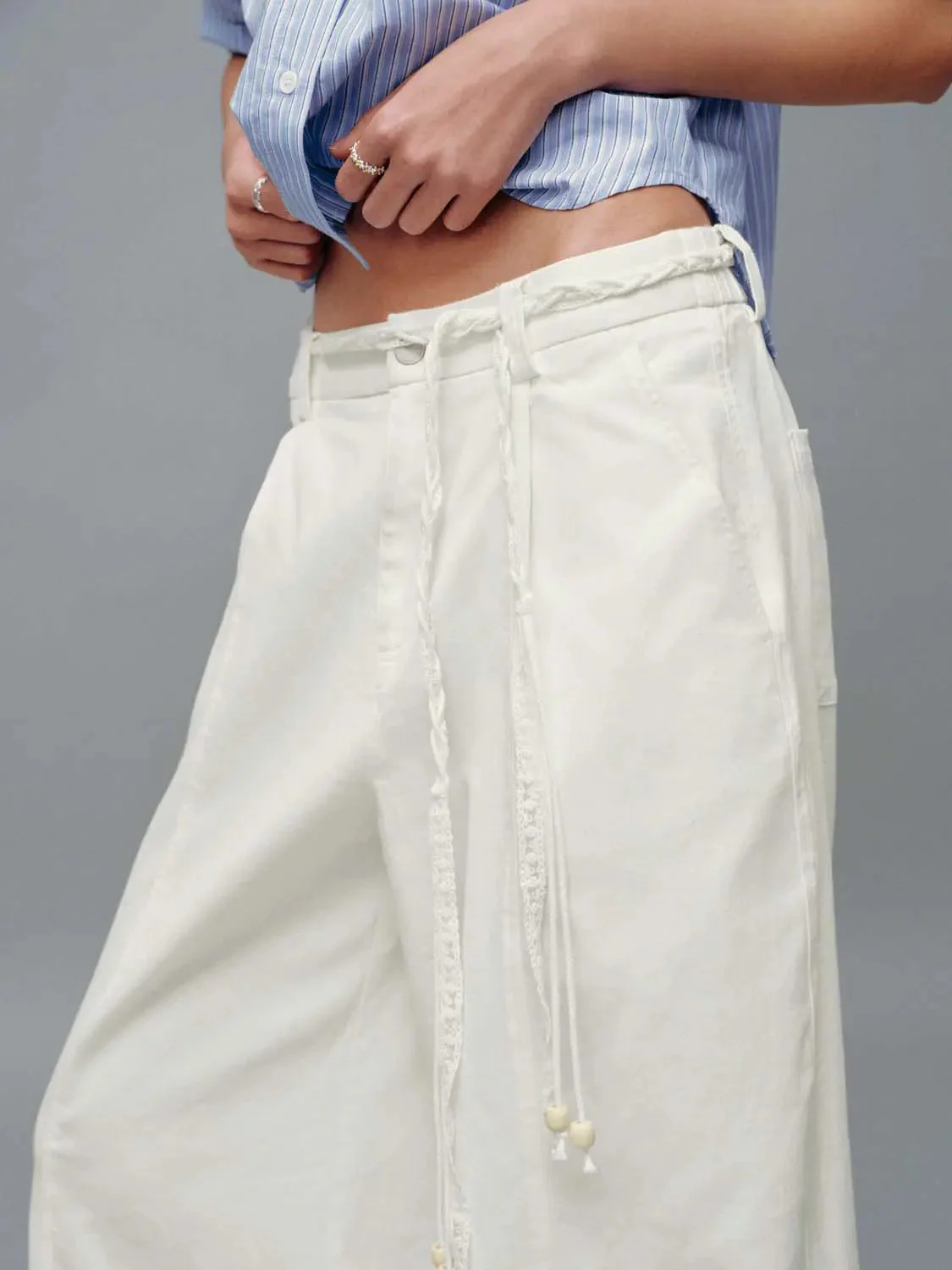 15888-cotton-blend-string-detail-wide-leg-pants-6.webp Cotton Blend String Detail Wide Leg Pants