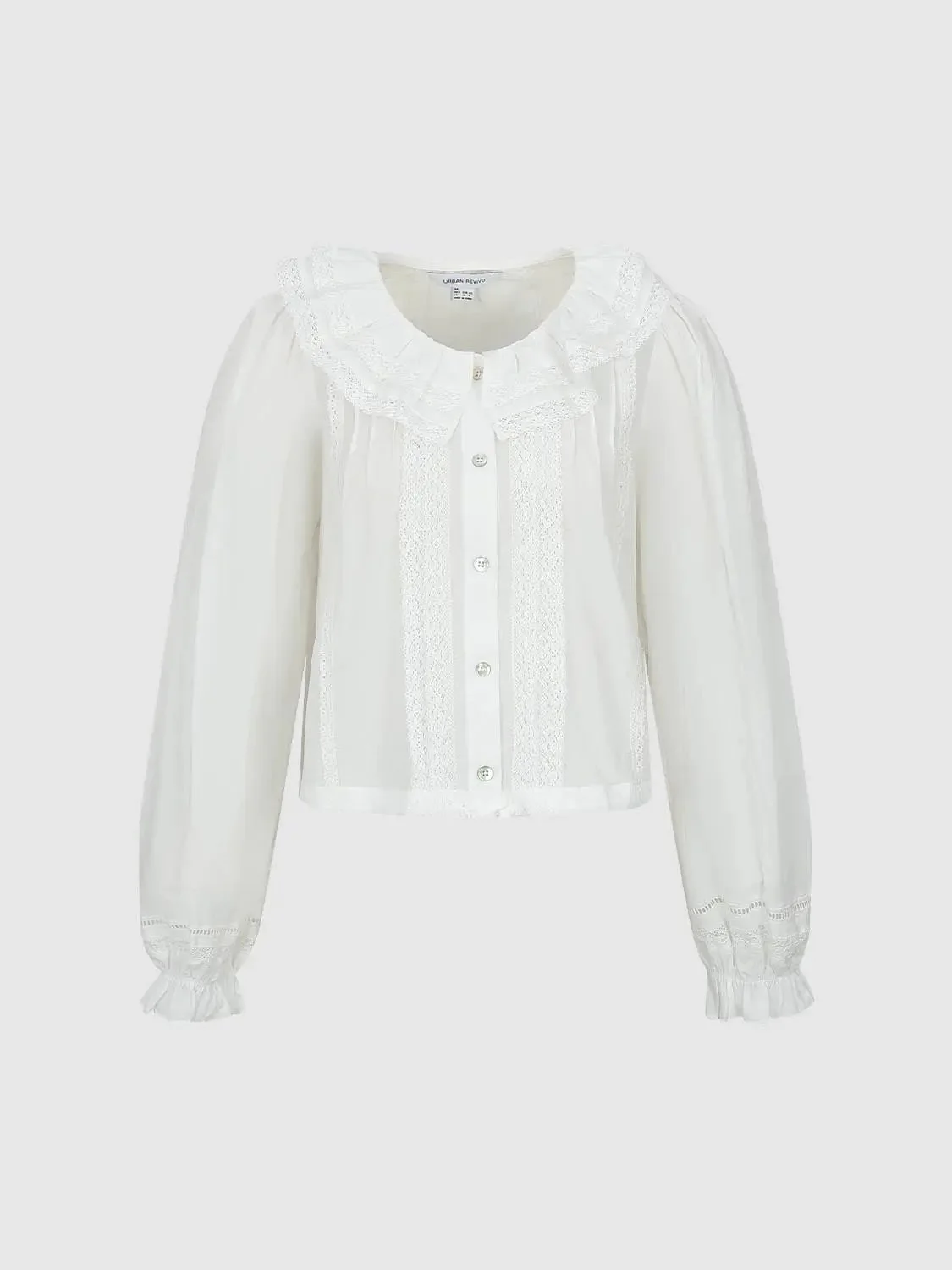 Ruffle Collar Bubble Hem Shirts