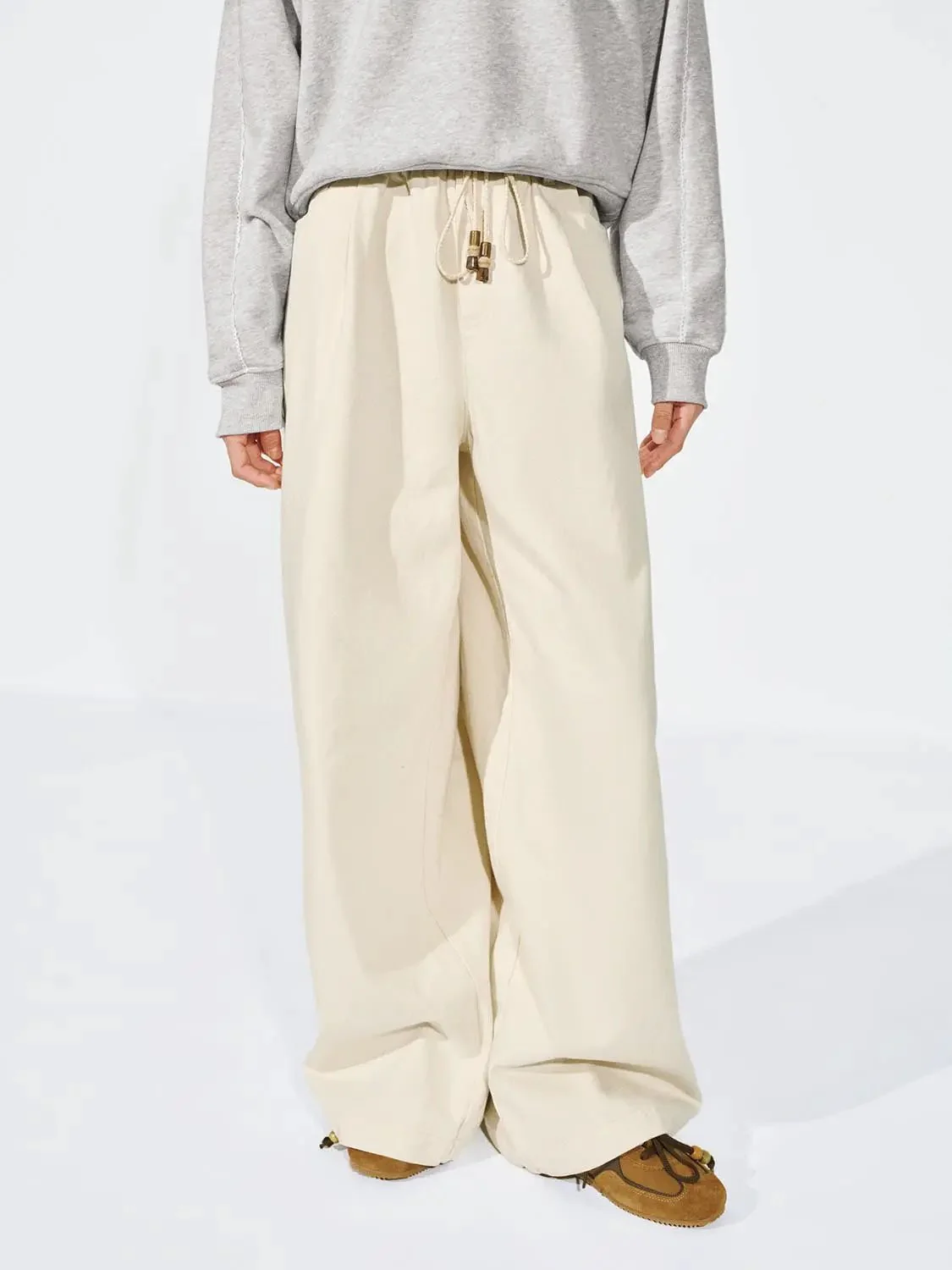 Drawstring Pull On Wide Leg Pants