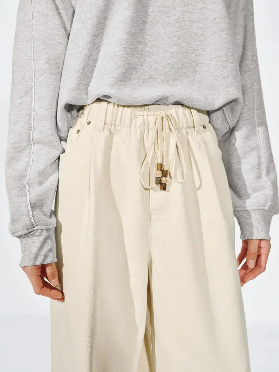 Drawstring Pull On Wide Leg Pants