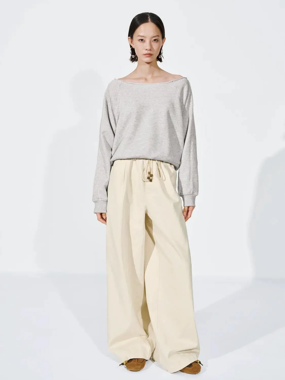 Drawstring Pull On Wide Leg Pants