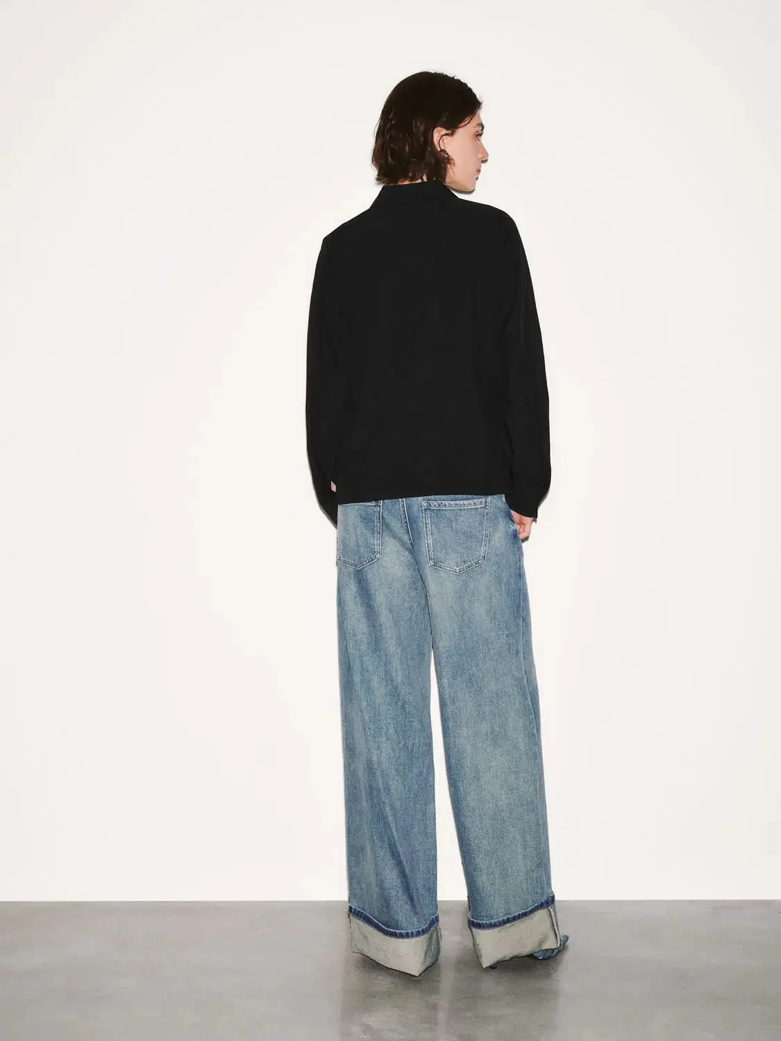 Viscose Knotted Asymmetric Front Silhouette Shirt