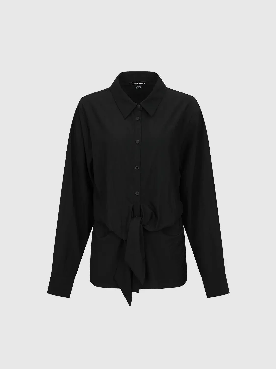 Viscose Knotted Asymmetric Front Silhouette Shirt