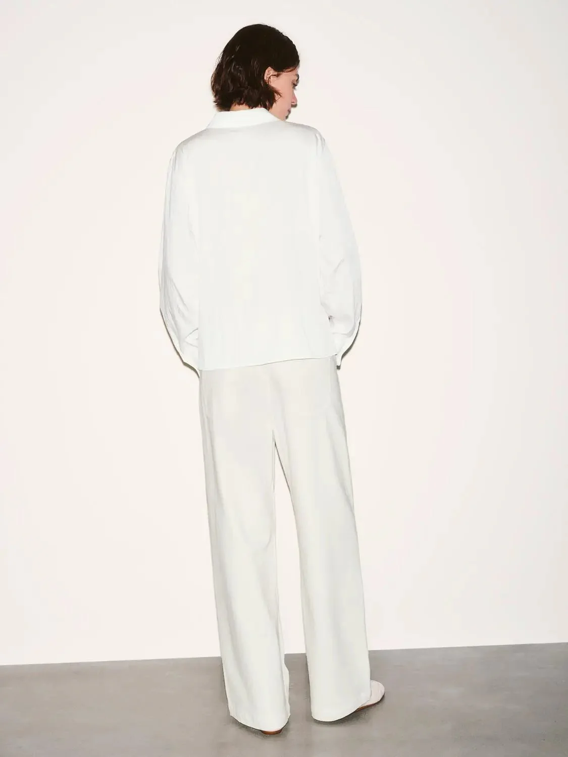 Viscose Knotted Asymmetric Front Silhouette Shirt