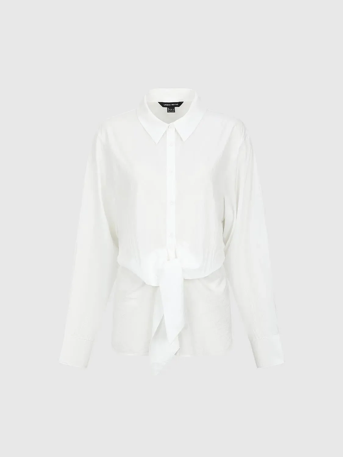Viscose Knotted Asymmetric Front Silhouette Shirt