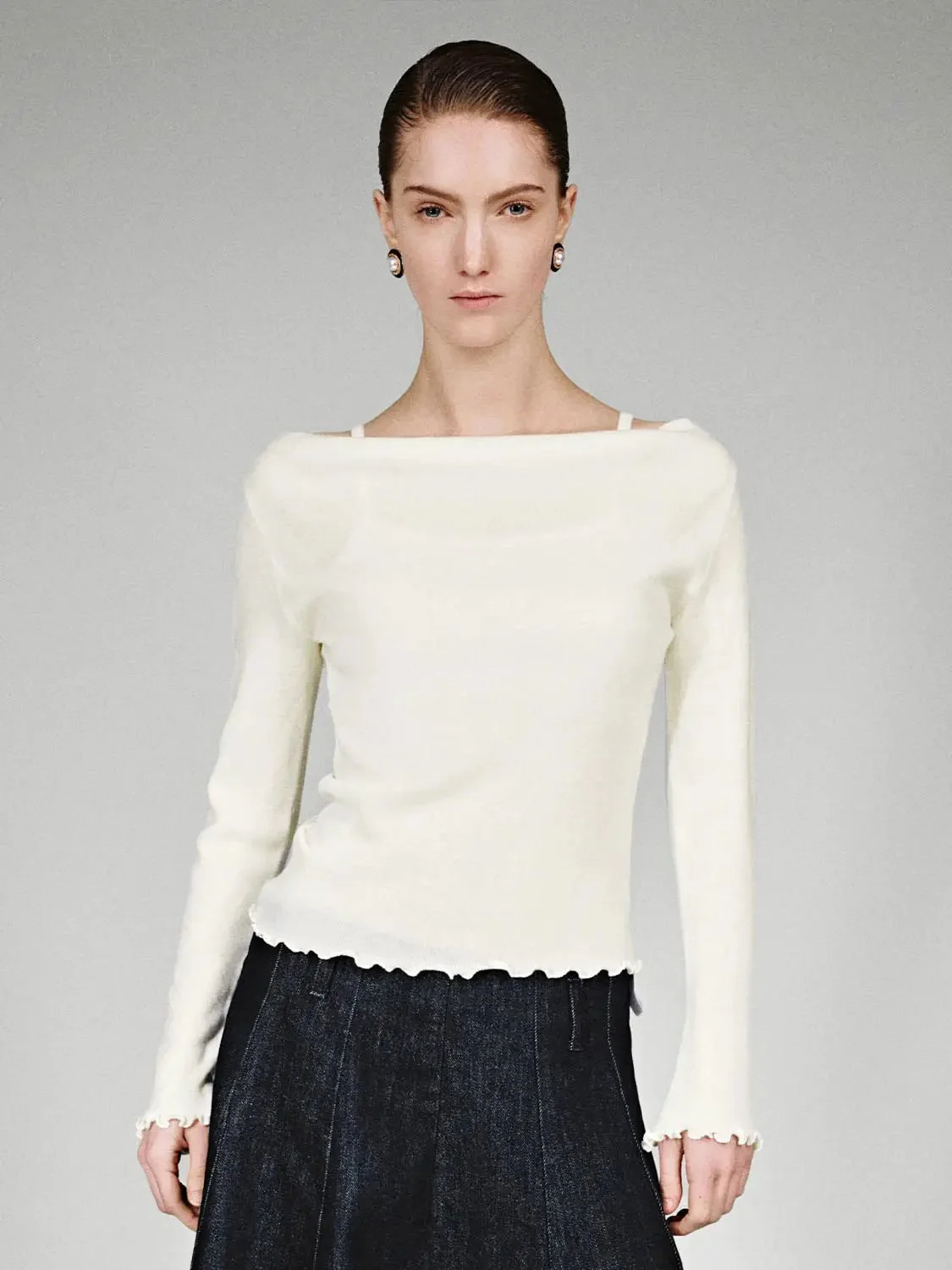 16029-off-shoulder-strappy-long-sleeve-knitted-t-shirts-9.webp Off Shoulder Strappy Long Sleeve Knitted T-Shirts