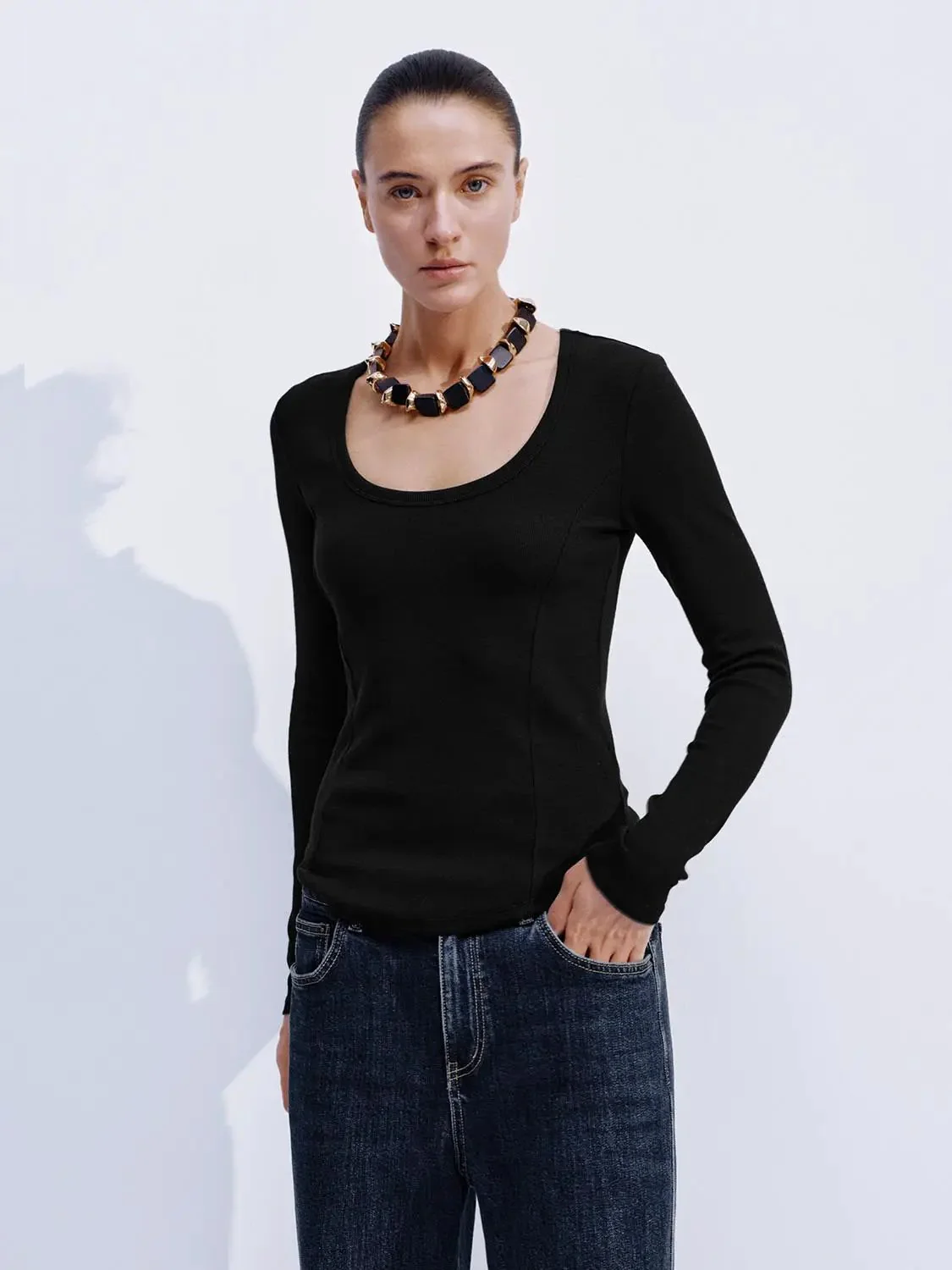 16085-viscose-cotton-blend-scoop-neck-flare-long-sleeve-t-shirt-17.webp Viscose Cotton Blend Scoop Neck Flare Long Sleeve T-Shirt