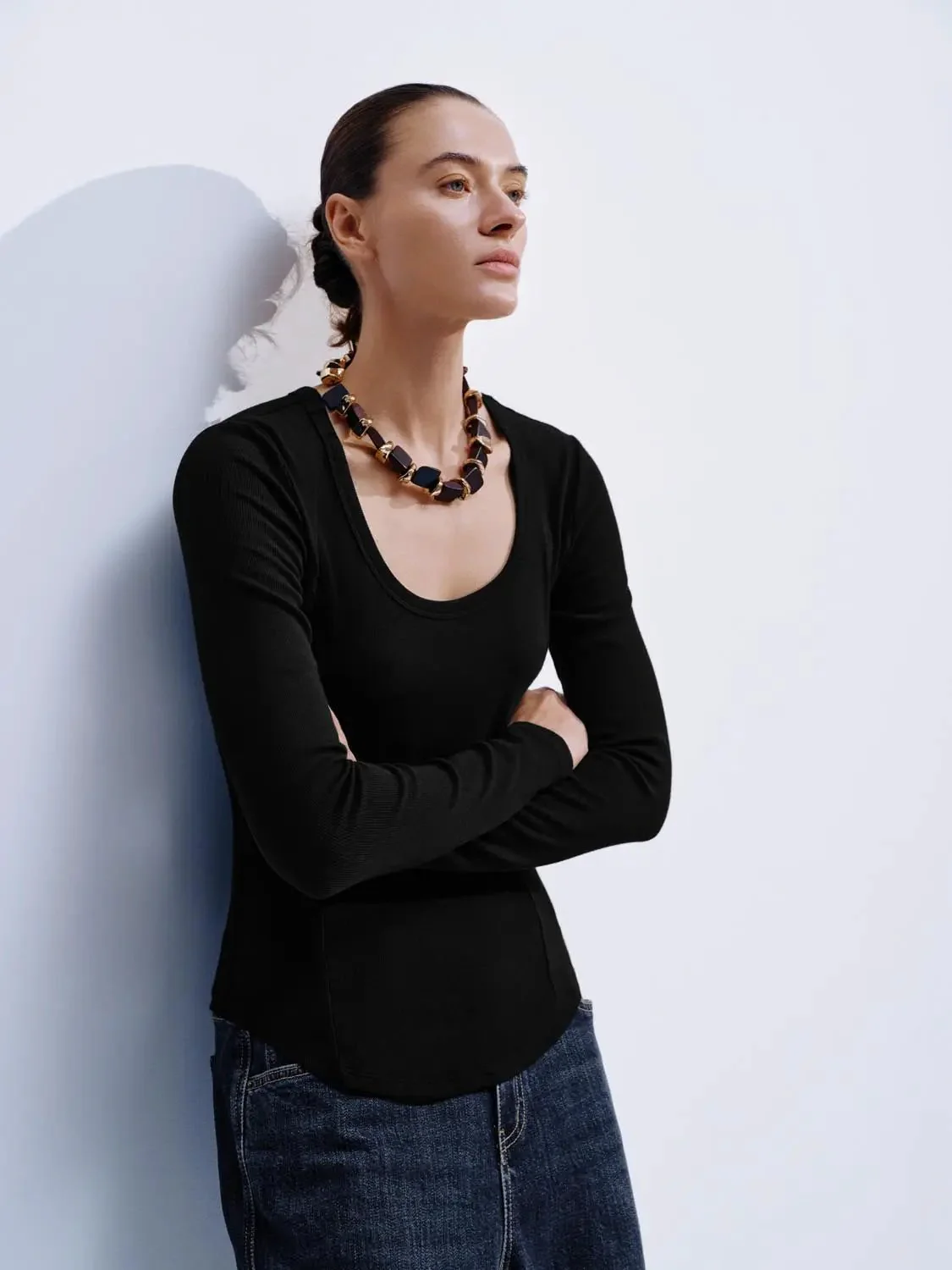 16085-viscose-cotton-blend-scoop-neck-flare-long-sleeve-t-shirt-18.webp Viscose Cotton Blend Scoop Neck Flare Long Sleeve T-Shirt