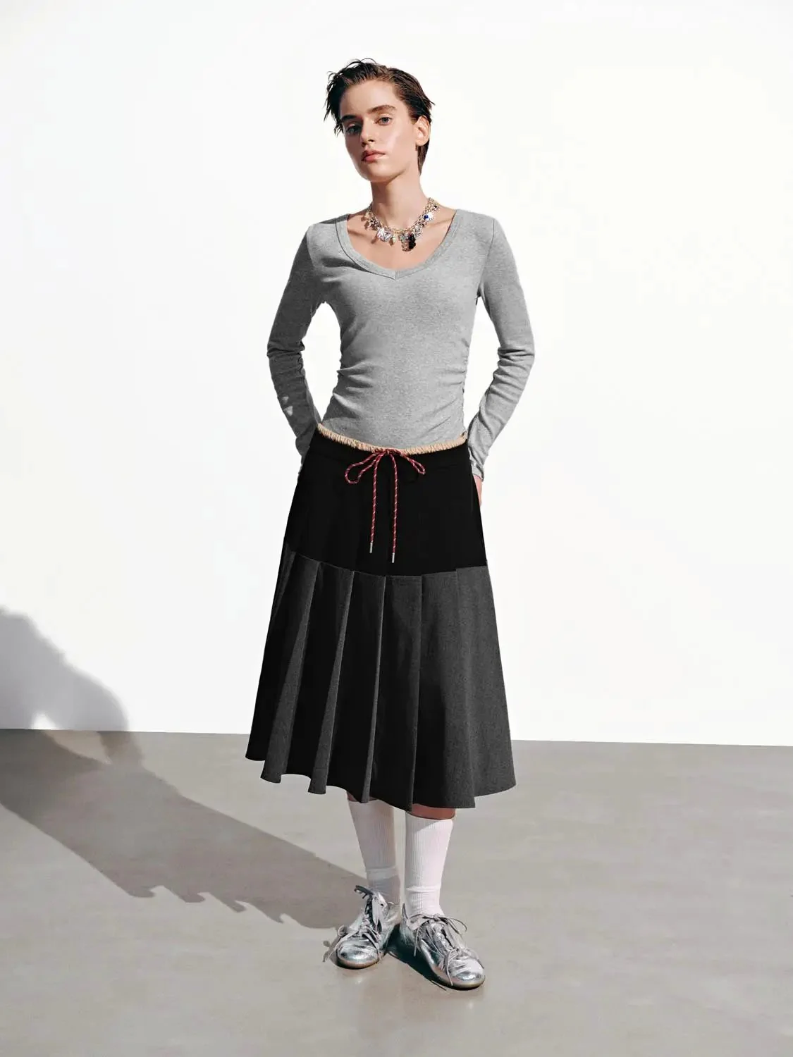 16246-cinch-waist-long-sleeve-cotton-blend-t-shirts-4.webp Cinch Waist Long Sleeve Cotton Blend T-Shirts