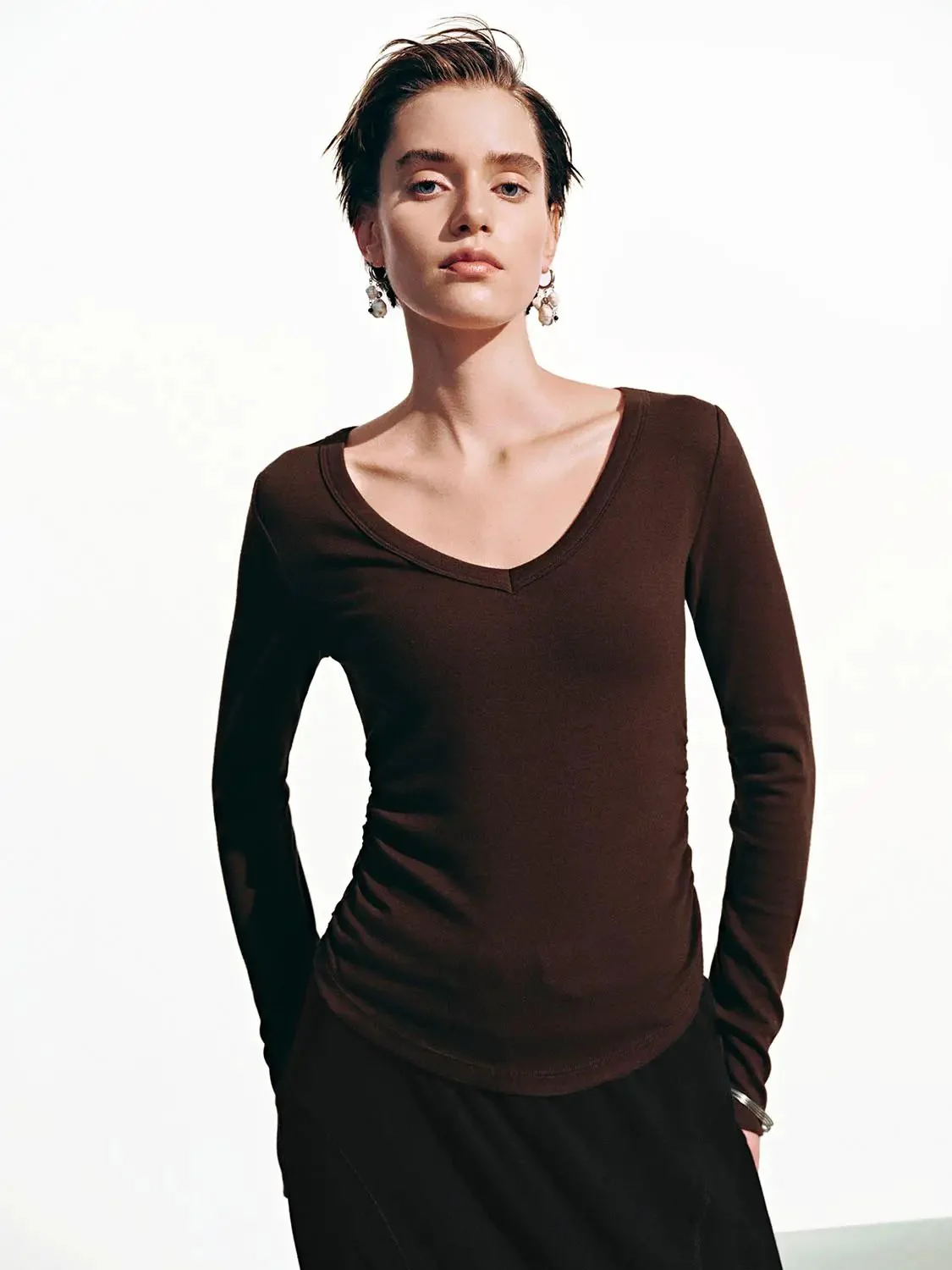 16246-cinch-waist-long-sleeve-cotton-blend-t-shirts-9.webp Cinch Waist Long Sleeve Cotton Blend T-Shirts