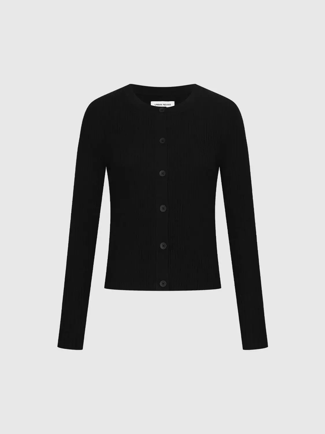 16280-crew-neck-button-up-knitted-cardigan-7.webp Crew Neck Button Up Knitted Cardigan