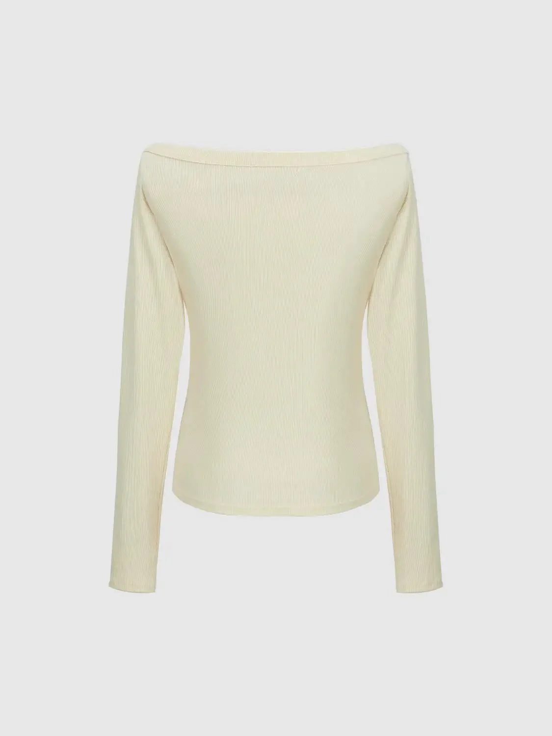Cotton And Viscose Blend Off Shoulder Long Sleeve T Shirts