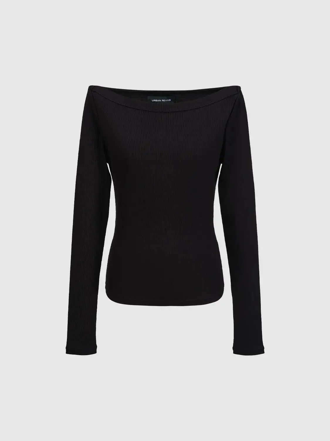 Cotton And Viscose Blend Off Shoulder Long Sleeve T Shirts