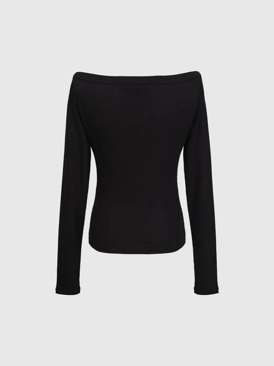 Cotton And Viscose Blend Off Shoulder Long Sleeve T Shirts