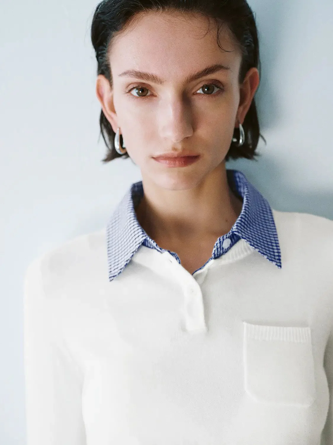 16498-white-plaid-collar-knit-top-with-blue-striped-collar-top-11.webp White Plaid Collar Knit Top With Blue Striped Collar Top