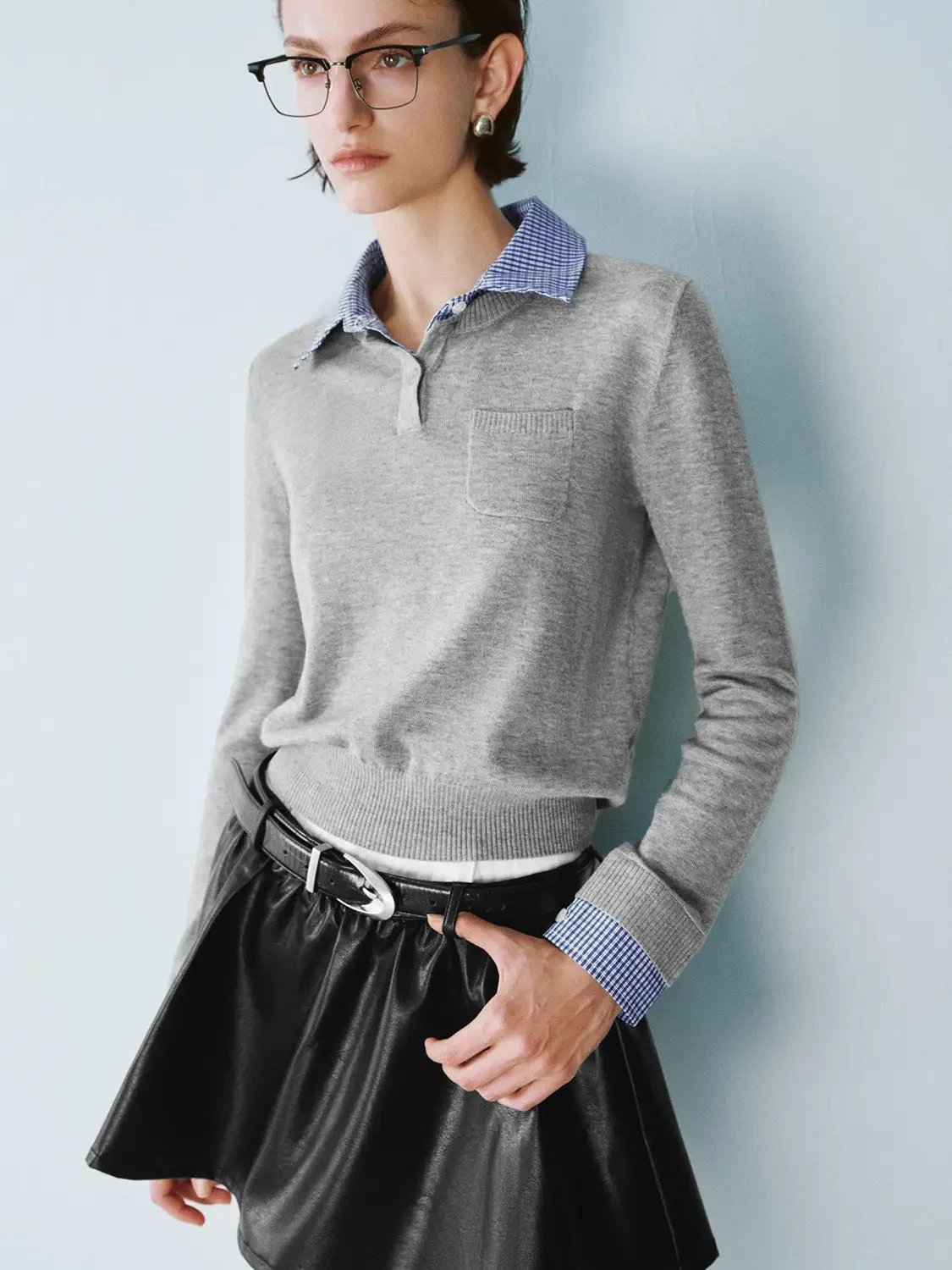 16498-white-plaid-collar-knit-top-with-blue-striped-collar-top-14.webp White Plaid Collar Knit Top With Blue Striped Collar Top