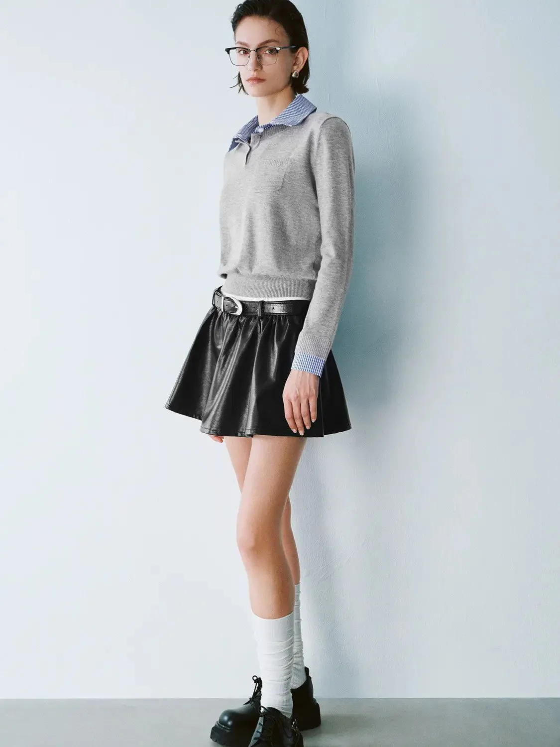 16498-white-plaid-collar-knit-top-with-blue-striped-collar-top-16.webp White Plaid Collar Knit Top With Blue Striped Collar Top