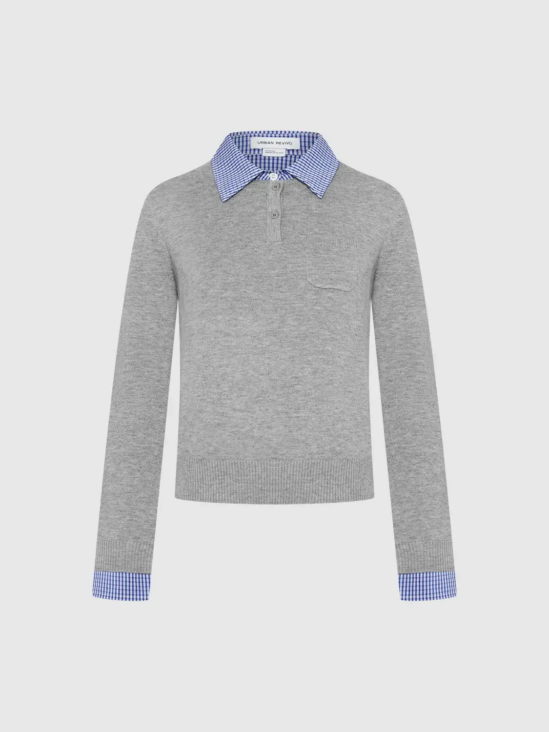 16498-white-plaid-collar-knit-top-with-blue-striped-collar-top-18.webp White Plaid Collar Knit Top With Blue Striped Collar Top