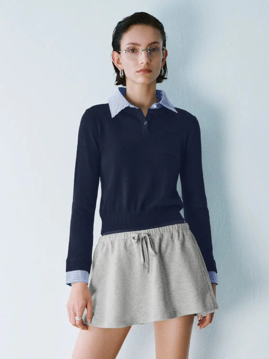 16498-white-plaid-collar-knit-top-with-blue-striped-collar-top-19.webp White Plaid Collar Knit Top With Blue Striped Collar Top