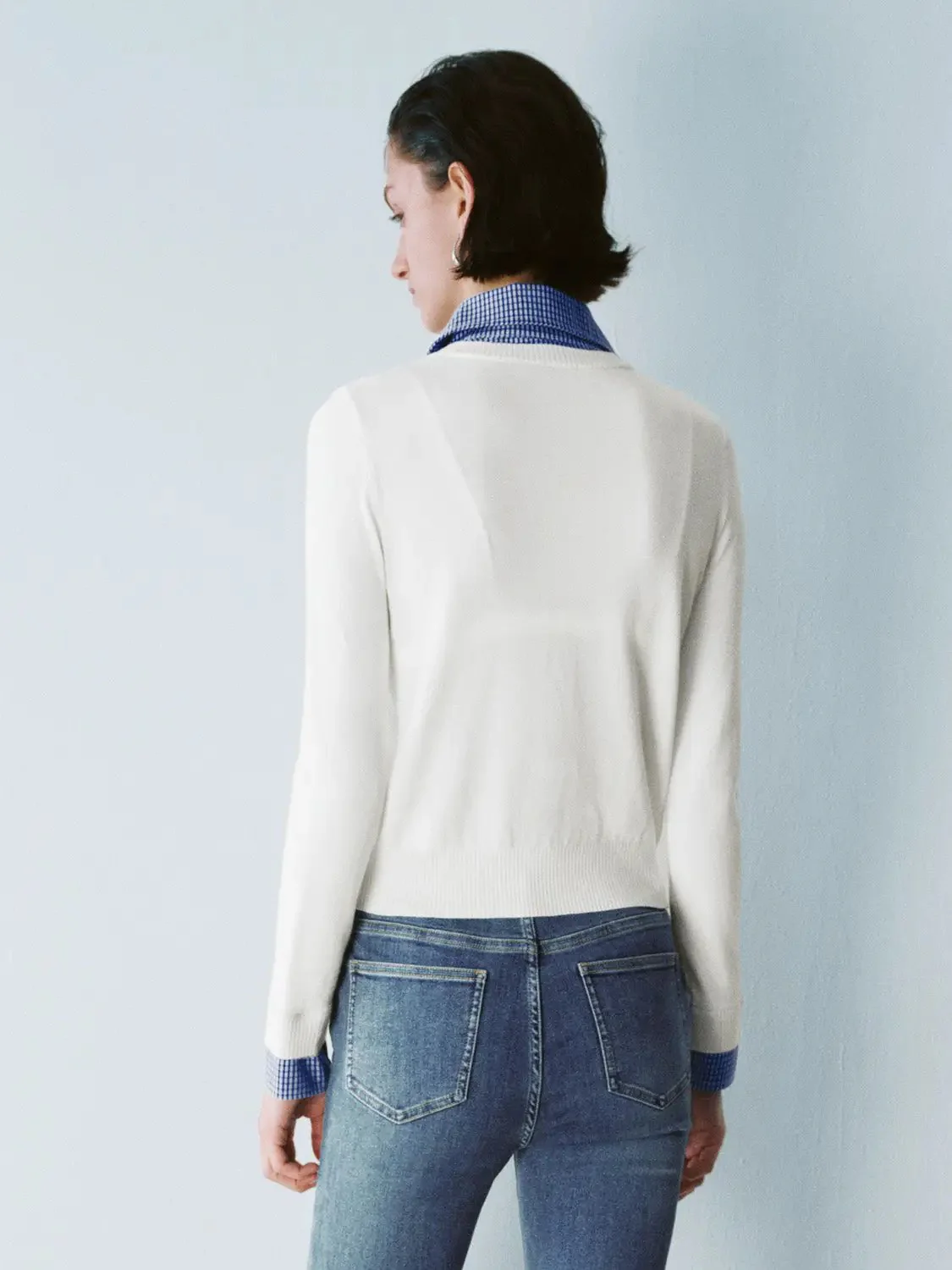 16498-white-plaid-collar-knit-top-with-blue-striped-collar-top-9.webp White Plaid Collar Knit Top With Blue Striped Collar Top