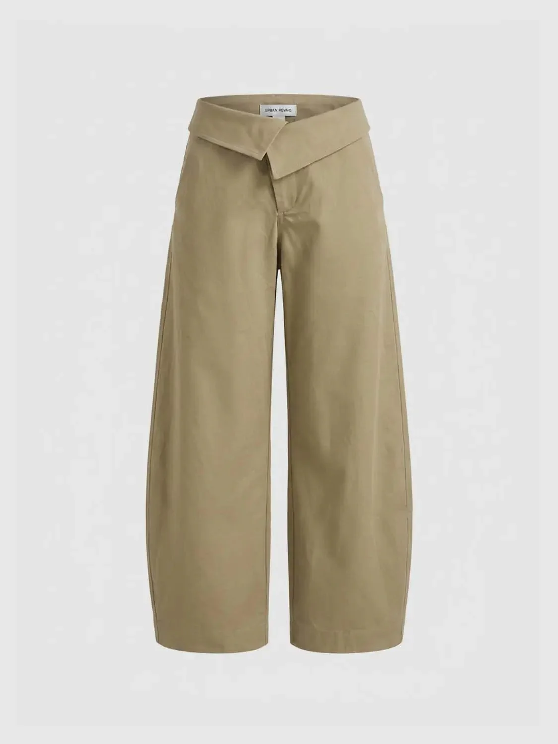 1656-cotton-twill-fold-over-waistband-barrel-leg-pants-2.webp Cotton Twill Fold Over Waistband Barrel Leg Pants