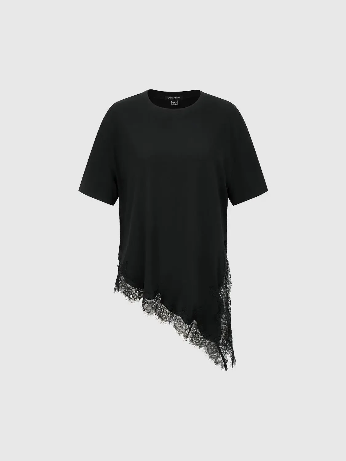 1663-cotton-lace-trim-relaxed-fit-crew-neck-t-shirts-7.webp Cotton Lace Trim Relaxed Fit Crew Neck T-Shirts
