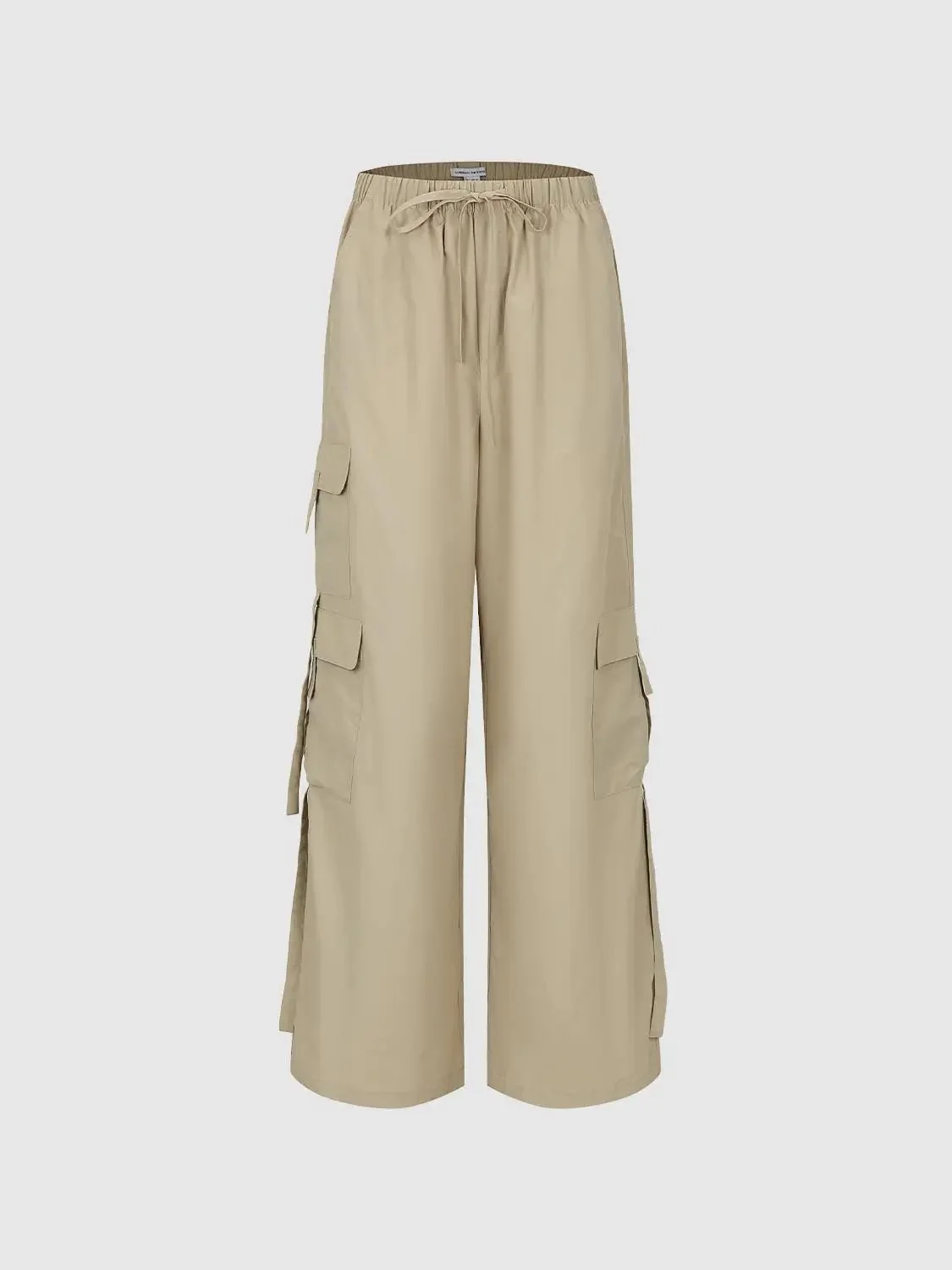 1669-drawstring-pull-on-cargo-pants-with-flap-pockets-and-wide-leg-2.webp Drawstring Pull On Cargo Pants With Flap Pockets And Wide Leg