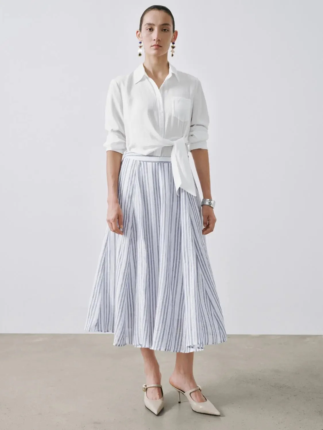 16808-linen-blend-contrast-striped-seamed-a-line-midi-skirts-7.webp Linen Blend Contrast Striped Seamed A-Line Midi Skirts