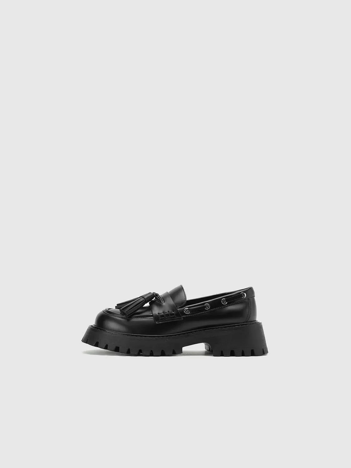 Chunky Heeled Slip-On Loafer Pumps