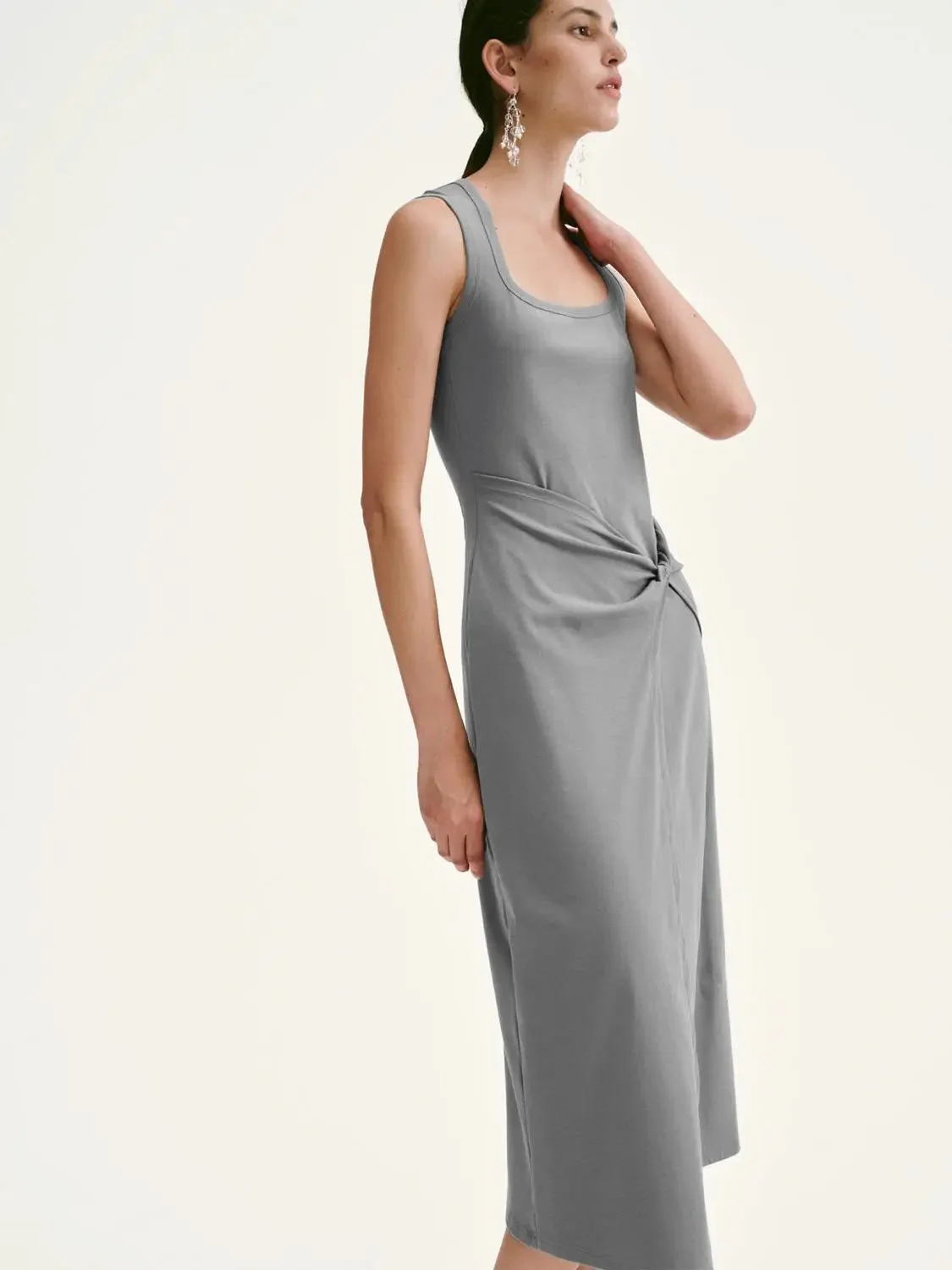 16944-cotton-blend-square-neck-draped-maxi-dresses-2.webp Cotton Blend Square Neck Draped Maxi Dresses