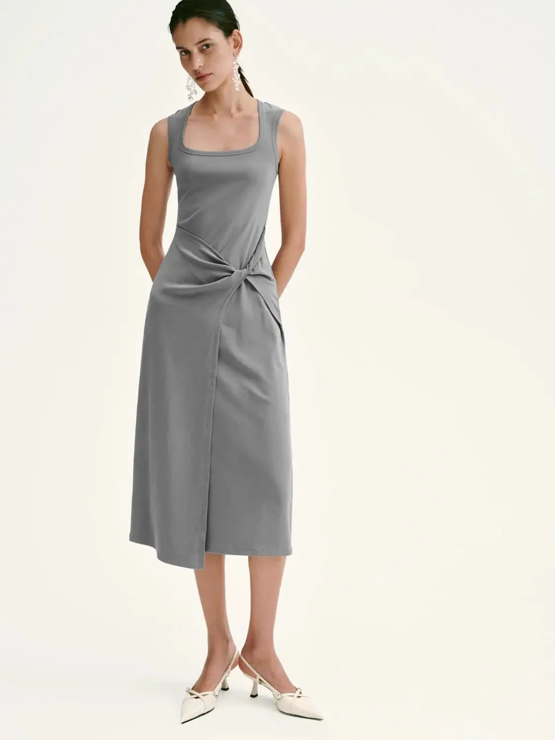 16944-cotton-blend-square-neck-draped-maxi-dresses-4.webp Cotton Blend Square Neck Draped Maxi Dresses