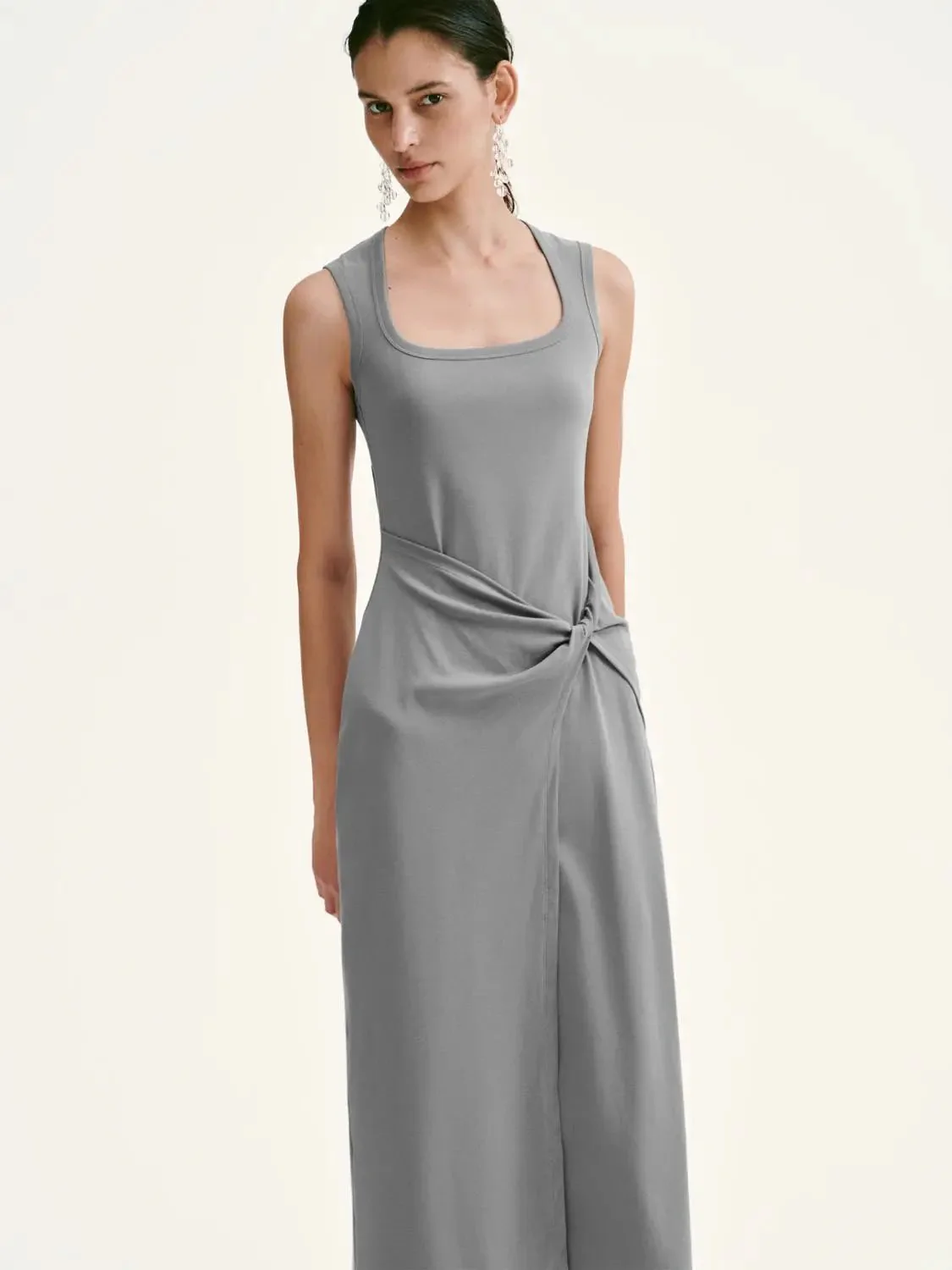 16944-cotton-blend-square-neck-draped-maxi-dresses-5.webp Cotton Blend Square Neck Draped Maxi Dresses