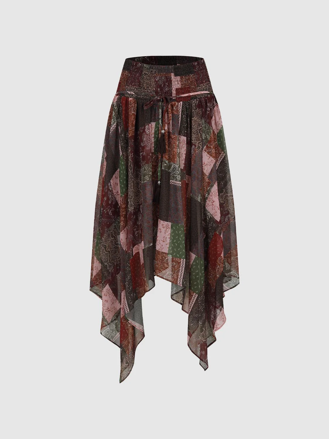 Contrast Patch A-Line Midi Skirts