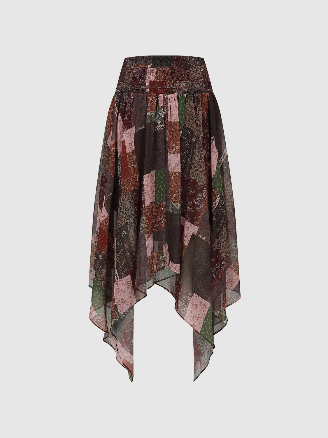 Contrast Patch A-Line Midi Skirts