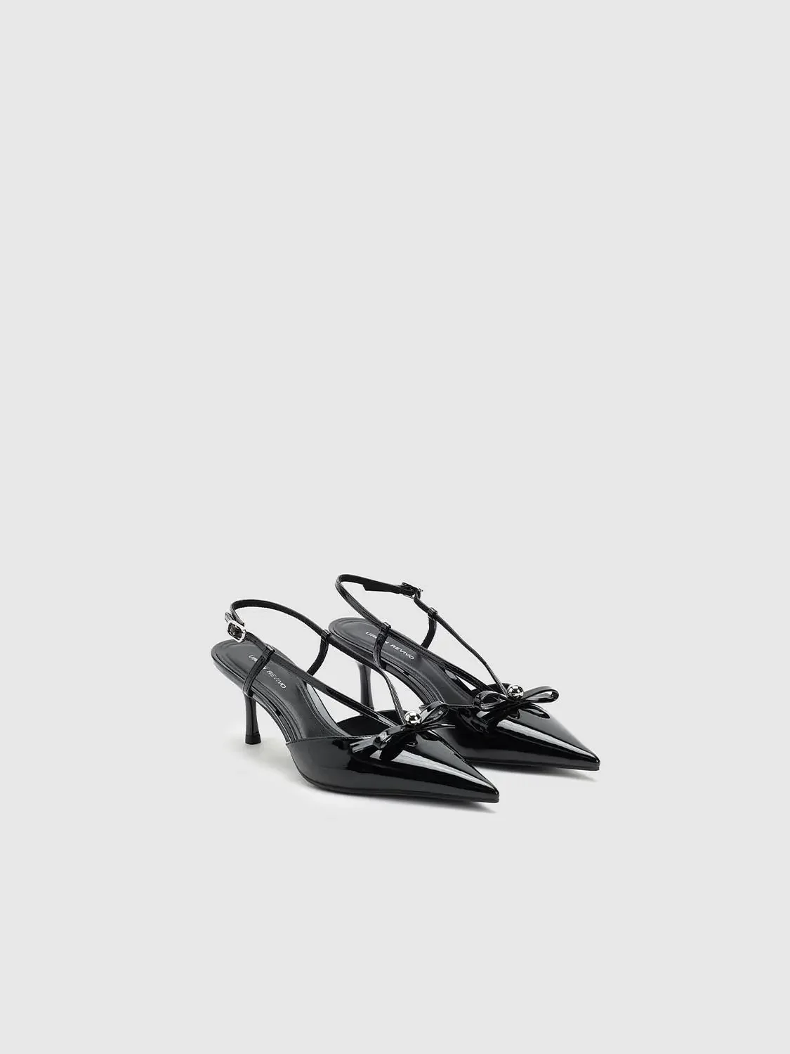 Bow Detail Point Toe Heeled Slingbacks