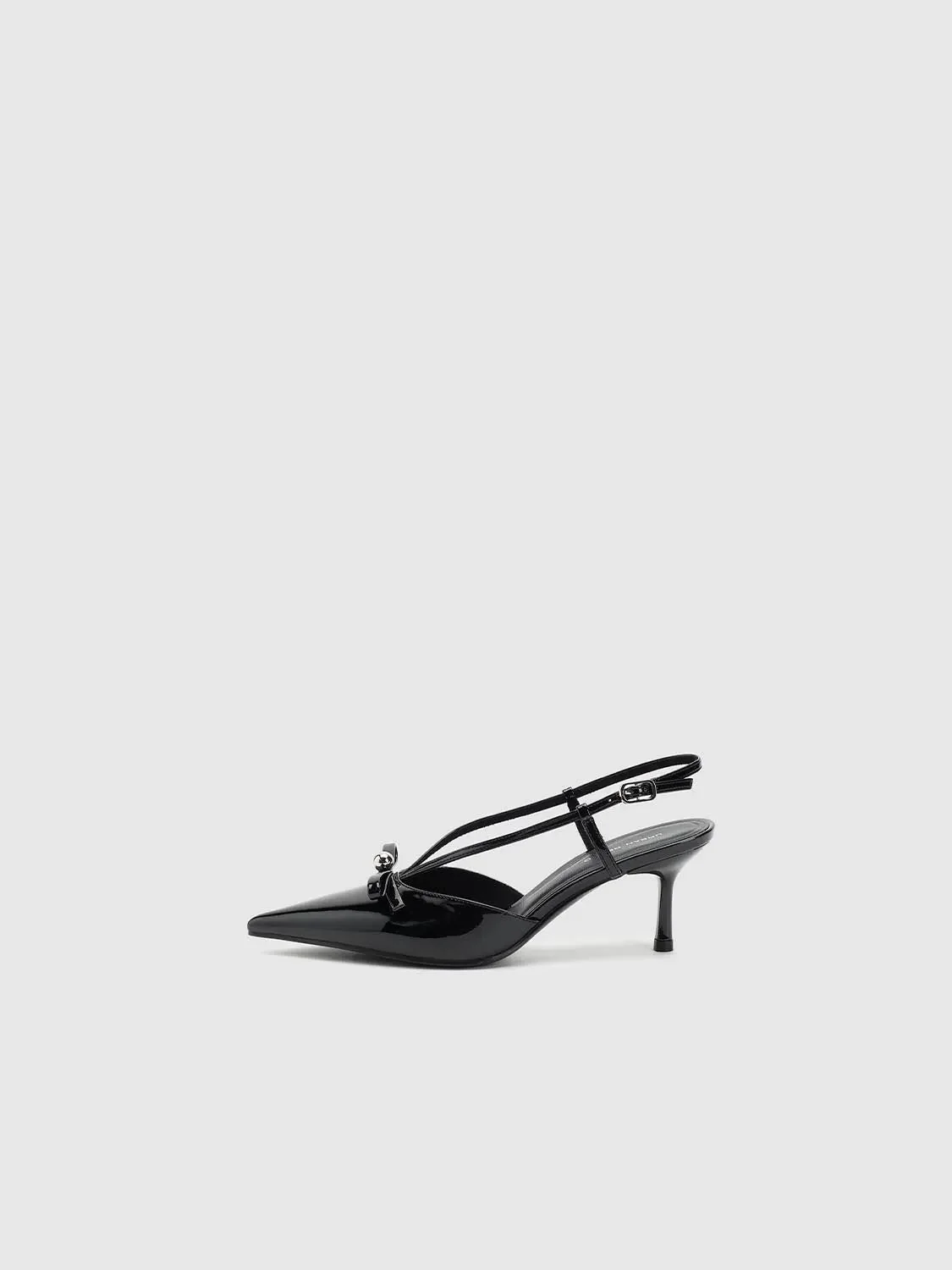 Bow Detail Point Toe Heeled Slingbacks