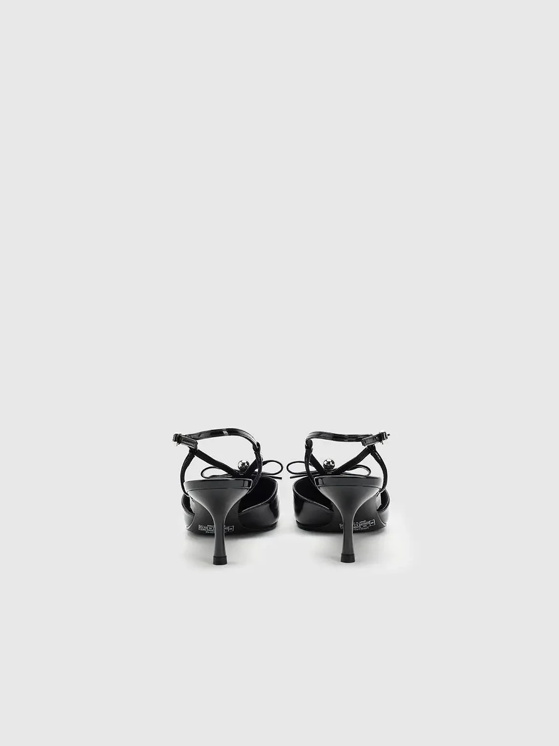 Bow Detail Point Toe Heeled Slingbacks