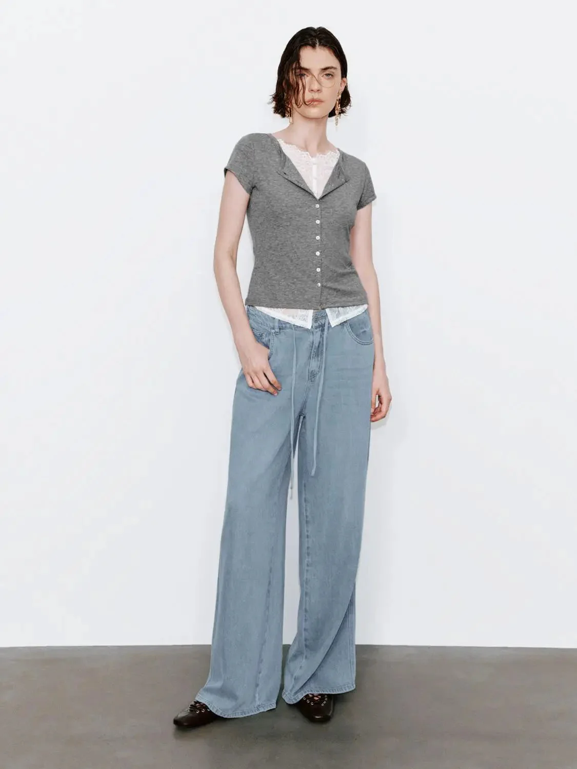 16984-lyocell-lace-trim-two-in-one-short-sleeve-shirts-4.webp Lyocell Lace Trim Two In One Short Sleeve Shirts