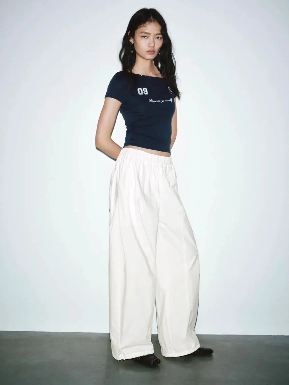 Printed One Shoulder Studded Skinny Fit T-Shirts Collection