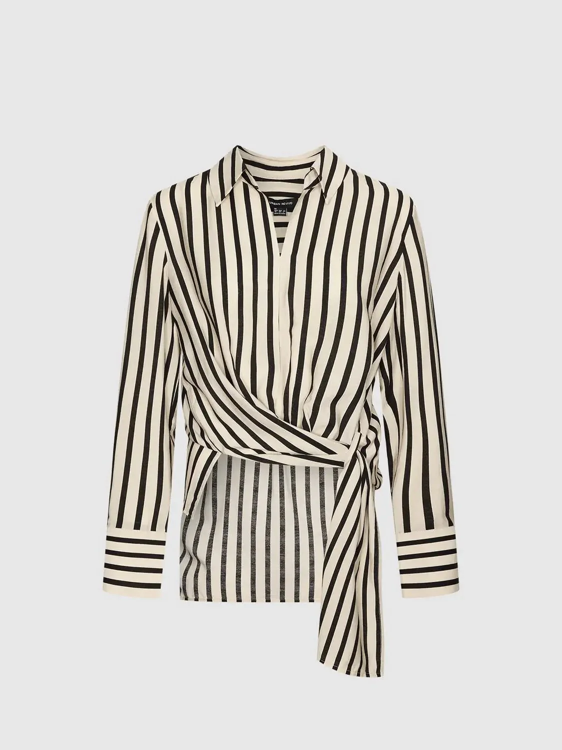 17011-tie-waist-contrast-striped-overhead-shirt-1.webp Tie Waist Contrast Striped Overhead Shirt