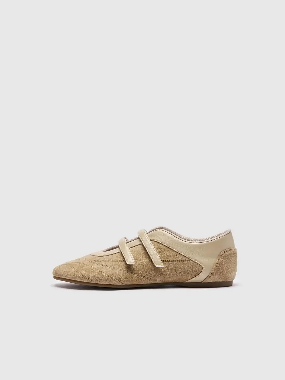 17030-beige-two-tone-strapped-textured-ballet-flat-3.webp Beige Two Tone Strapped Textured Ballet Flat