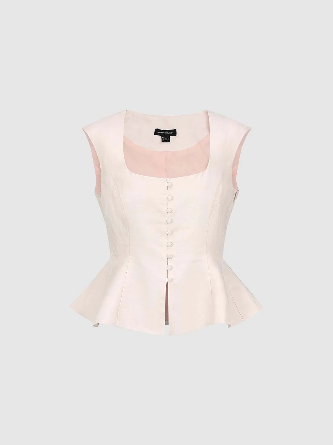 17121-square-neck-button-detail-sleeveless-ruffle-hem-overhead-shirts-7.webp Square Neck Button Detail Sleeveless Ruffle Hem Overhead Shirts