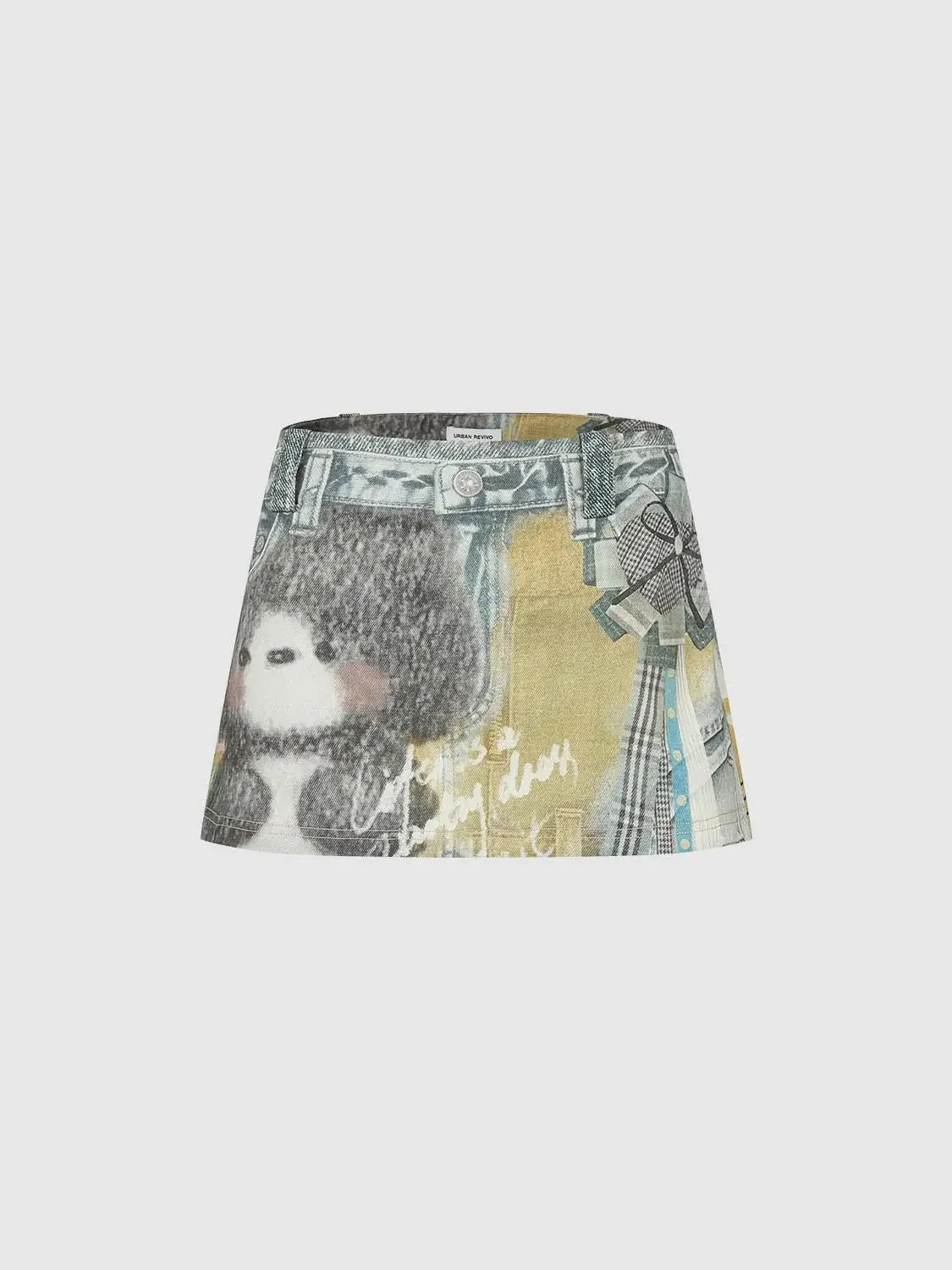 17229-printed-patchwork-denim-with-graphic-motif-mini-skirts-1.webp Printed Patchwork Denim With Graphic Motif Mini Skirts