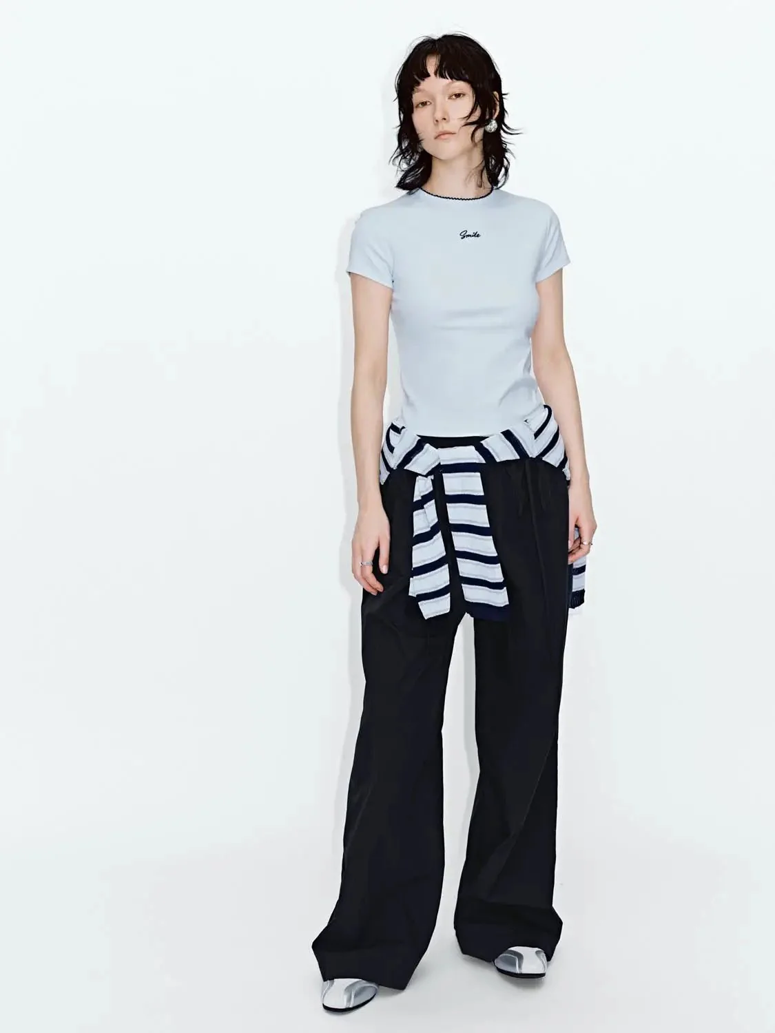 Drawstring Pull On Wide Leg Pants